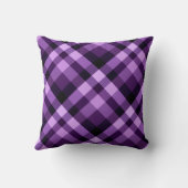 梅モダン紫色の格子模様装飾用クッション クッション (裏面)