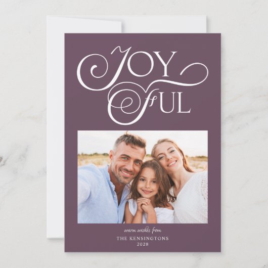 梅モダン紫色の模様うれしそうな休日の写真 シーズンカード (正面)