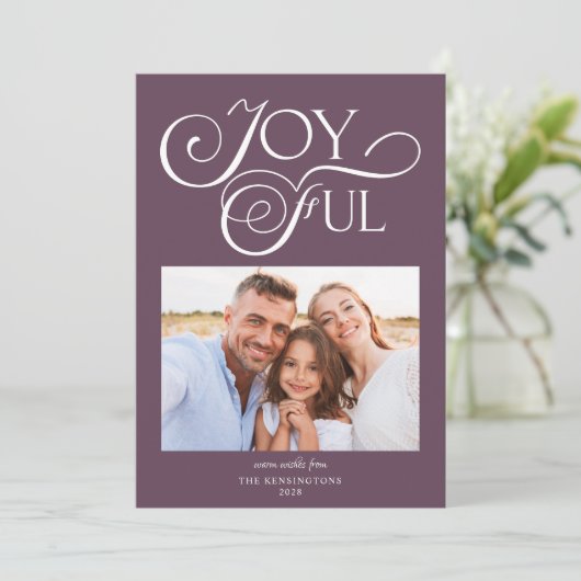 梅モダン紫色の模様うれしそうな休日の写真 シーズンカード (スタンド正面)