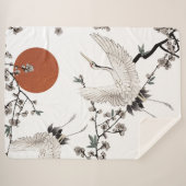 梅伝統的日本の鶴 シェルパブランケット (正面(横))