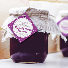 梅保存赤ジャム瓶の食品ラベル フェイバータグ