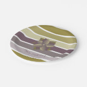 梅及び金ゴールドワイドストライプ ペーパープレート (アングル)