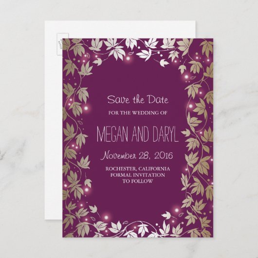 梅園と金ゴールド園枝の日付を保存 案内ポストカード (正面/裏面)