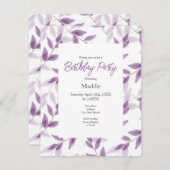 梅層水彩画葉型 招待状 (正面/裏面)