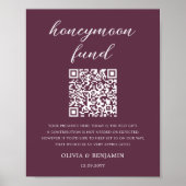 梅新婚旅行ファンドQRコード結婚のサイン ポスター (正面)