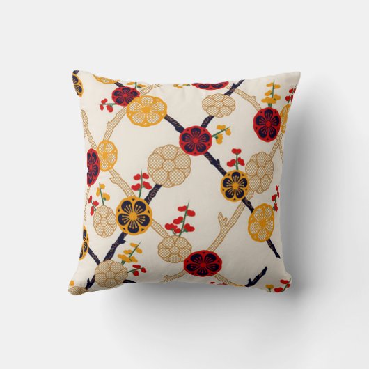 梅日本のの花 クッション (裏面)