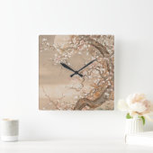 梅日本の花 スクエア壁時計 (ホーム)