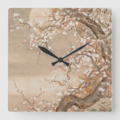 梅日本の花 スクエア壁時計 (正面)