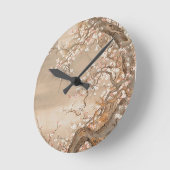 梅日本の花 ラウンド壁時計 (傾斜)