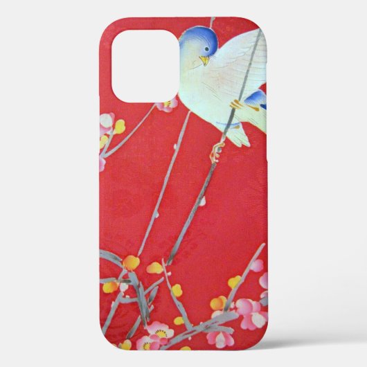 梅樹の青い日本の鳥 Case-Mate iPhoneケース (裏面)