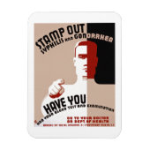 梅毒および淋病を押して下さい マグネット (縦)