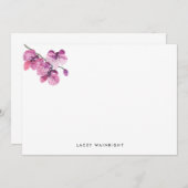 梅水色の蘭パーソナライズされた文具 ノートカード (正面/裏面)