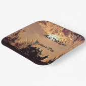 梅水色サンセット風景木々最高のパパエバー ペーパープレート (傾斜あり)