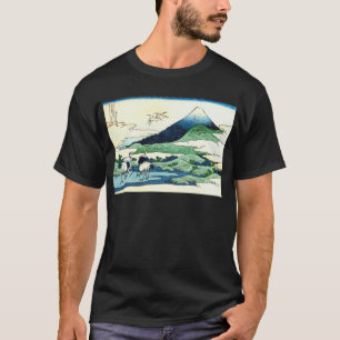 梅沢、北斎梅沢、北斎、浮世絵から富士山を望む Tシャツ