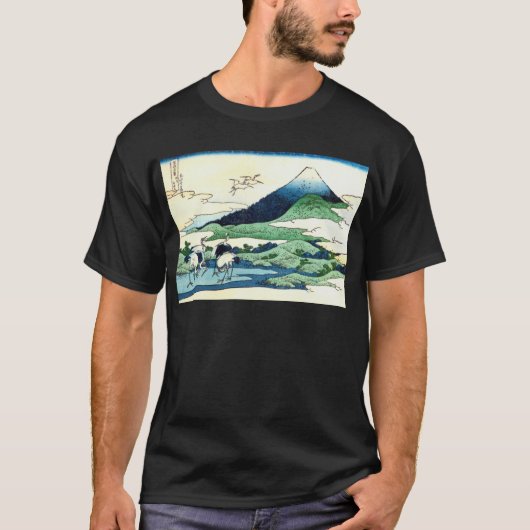 梅沢、北斎梅沢、北斎、浮世絵から富士山を望む Tシャツ (正面)
