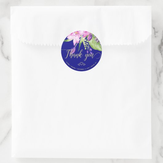 梅海軍サマー結婚フローラの感謝していユー ラウンドシール (バッグ)