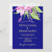 梅海軍水彩夏フローラ結婚ズ 招待状 (正面)