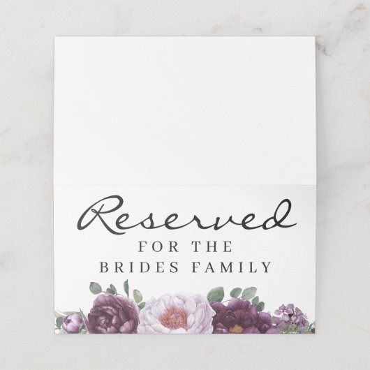 梅牡丹予約チェアまたはテーブル記号 プレイスカード (外部開封)