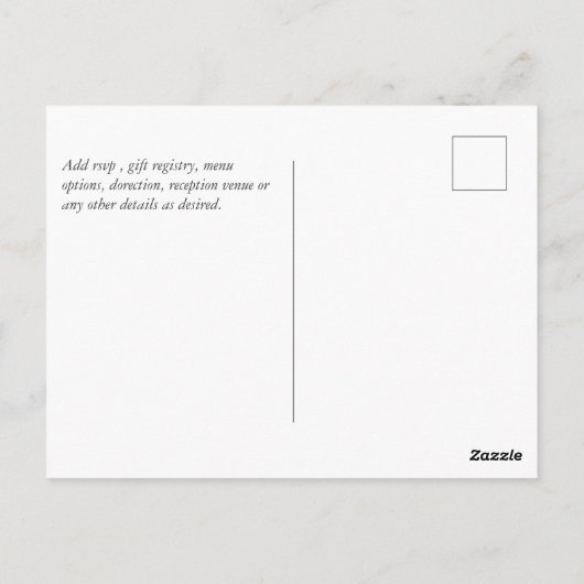 梅生姜明るい赤紫色フローラ結婚式の招待予算 ポストカード (裏面)