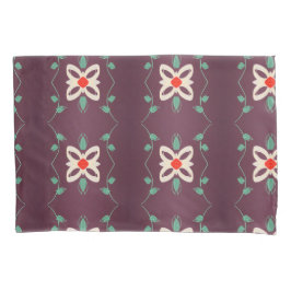 梅白と緑の花が咲く枕ケース 枕カバー