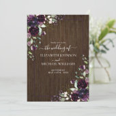 梅素朴紫色の水彩大理石秋 招待状 (スタンド正面)