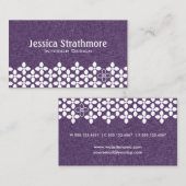 梅紫と白モダン花 名刺 (正面/裏面)