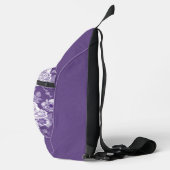 梅紫と白手描き花 スリングバッグ (右)