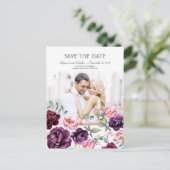 梅紫フローラ水彩写真保存日 案内ポストカード (スタンド正面)