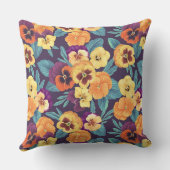 梅紫色のパンジー クッション (裏面)