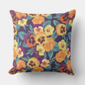 梅紫色のパンジー クッション (正面)