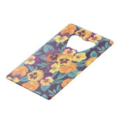 梅紫色のパンジー クレジットカード栓抜き (正面アングル)