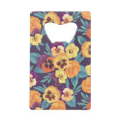 梅紫色のパンジー クレジットカード栓抜き (裏面)