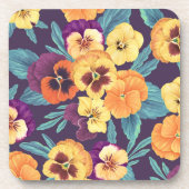 梅紫色のパンジー コースター (正面)