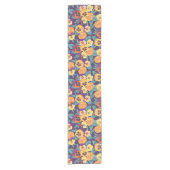 梅紫色のパンジー ショートテーブルランナー (正面)