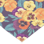 梅紫色のパンジー ショートテーブルランナー (コーナー)