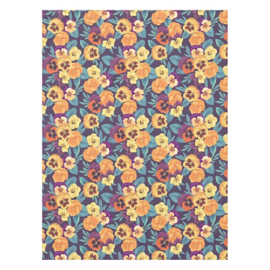 梅紫色のパンジー テーブルクロス (正面)