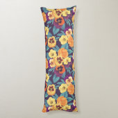 梅紫色のパンジー ボディピロー (裏面 (縦))