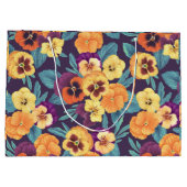 梅紫色のパンジー ラージペーパーバッグ (裏面)