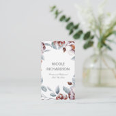 梅紫色の水彩の花の花束エレガント 名刺 (スタンド正面)