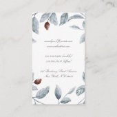 梅紫色の水彩の花の花束エレガント 名刺 (裏面)