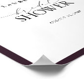 梅紫色の水彩フローラシャワーへようこそ ポスター (角)