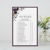 梅紫色の水彩フローラブライダルシャワーゲーム (スタンド正面)