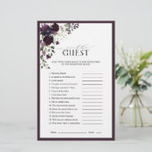 梅紫色の水彩フローラブライダルシャワーゲーム (スタンド正面)