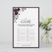 梅紫色の水彩フローラブライダルシャワーゲーム (スタンド正面)