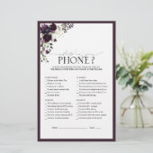 梅紫色の水彩フローラブライダルシャワーゲーム (スタンド正面)