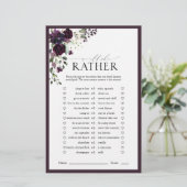 梅紫色の水彩フローラブライダルシャワーゲーム (スタンド正面)