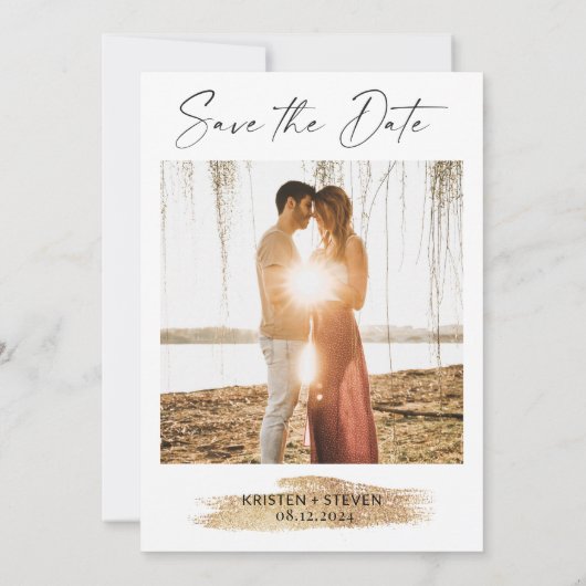 梅紫色の水彩保存日 招待状 (裏面)