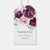 梅紫色の水彩花ぼほエレガントう ギフトタグ (正面)