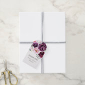 梅紫色の水彩花ぼほエレガントう ギフトタグ (より糸付き)