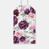梅紫色の水彩花ぼほエレガントう ギフトタグ (裏面)